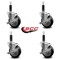 Service Caster 4'' Black Poly Swivel 1'' Expanding Stem Caster Set with Brake, 4PK SCC-EX20S414-PPUB-BLK-TLB-1-4 - alternate 3